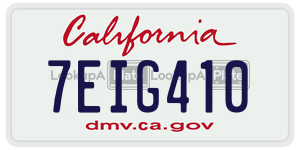7EIG410 license plate in California