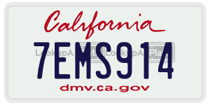 7EMS914 license plate in California