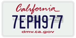 7EPH977 license plate in California