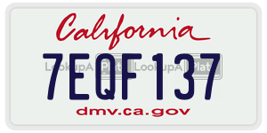 7EQF137 license plate in California