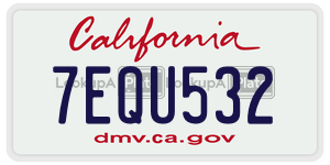 7EQU532 license plate in California