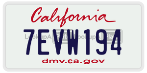 7EVW194  license plate in CA