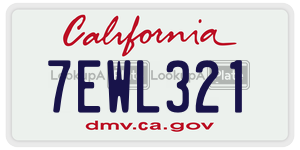 7EWL321 license plate in California