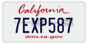 7EXP587  license plate in CA