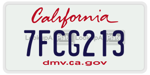 7FCG213 license plate in California