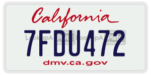 7FDU472 license plate in California