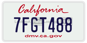 7FGT488 license plate in California