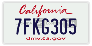 7FKG305  license plate in CA