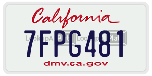 7FPG481 license plate in California