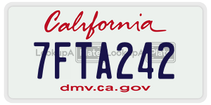 7FTA242  license plate in CA