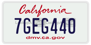 7GEG440 license plate in California
