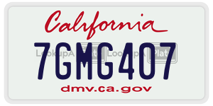 7GMG407 license plate in California