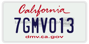 7GMV013 license plate in California