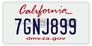 7GNJ899  license plate in CA