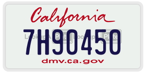 7H90450 license plate in California