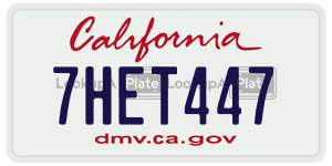 7HET447  license plate in CA