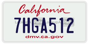7HGA512 license plate in California