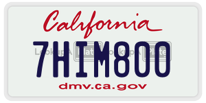 7HIM800  license plate in CA
