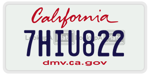 7HIU822  license plate in CA