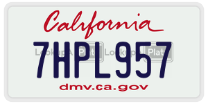 7HPL957  license plate in CA