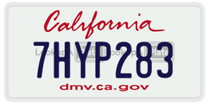 7HYP283 license plate in California