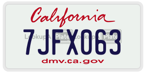 7JFX063 license plate in California