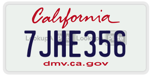 7JHE356 license plate in California