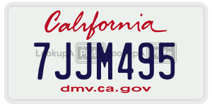 7JJM495 license plate in California