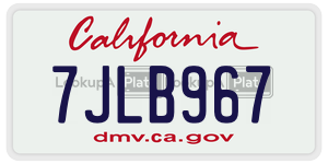 7JLB967 license plate in California