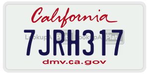 7JRH317  license plate in CA