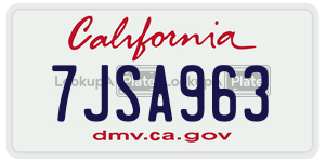 7JSA963 license plate in California