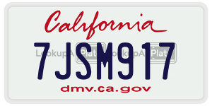 7JSM917  license plate in CA