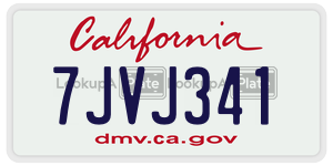 7JVJ341  license plate in CA