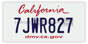 7JWR827 license plate in California