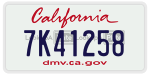 7K41258 license plate in California
