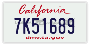 7K51689  license plate in CA