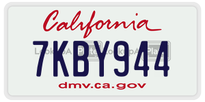 7KBY944 license plate in California
