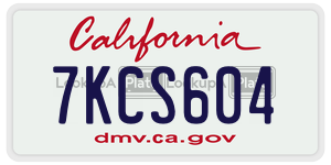 7KCS604  license plate in CA
