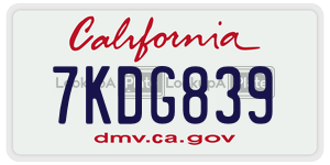 7KDG839 license plate in California