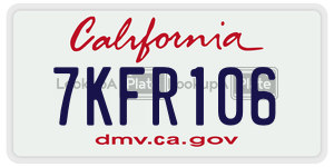 7KFR106  license plate in CA