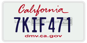 7KIF471  license plate in CA