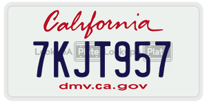 7KJT957  license plate in CA