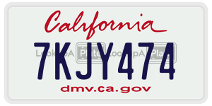 7KJY474 license plate in California