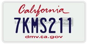 7KMS211 license plate in California
