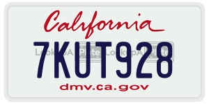 7KUT928  license plate in CA