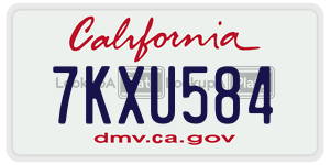 7KXU584  license plate in CA