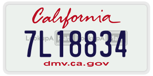 7L18834  license plate in CA