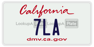 7LA  license plate in CA