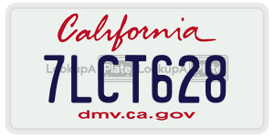 7LCT628 license plate in California