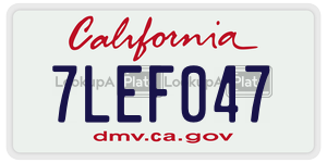 7LEF047 license plate in California